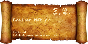 Breiner Márk névjegykártya
